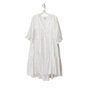 Sundance Jasmine White Eyelet Cotton Midi Dress Large India
